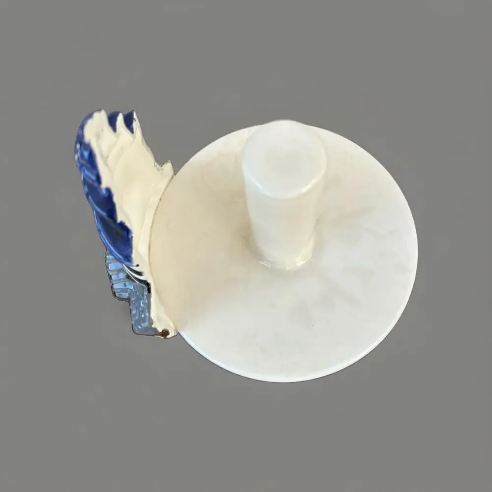 GMI Industries Ceramic Lighthouse Taper Candle Holder, Nautical Striped Glossy